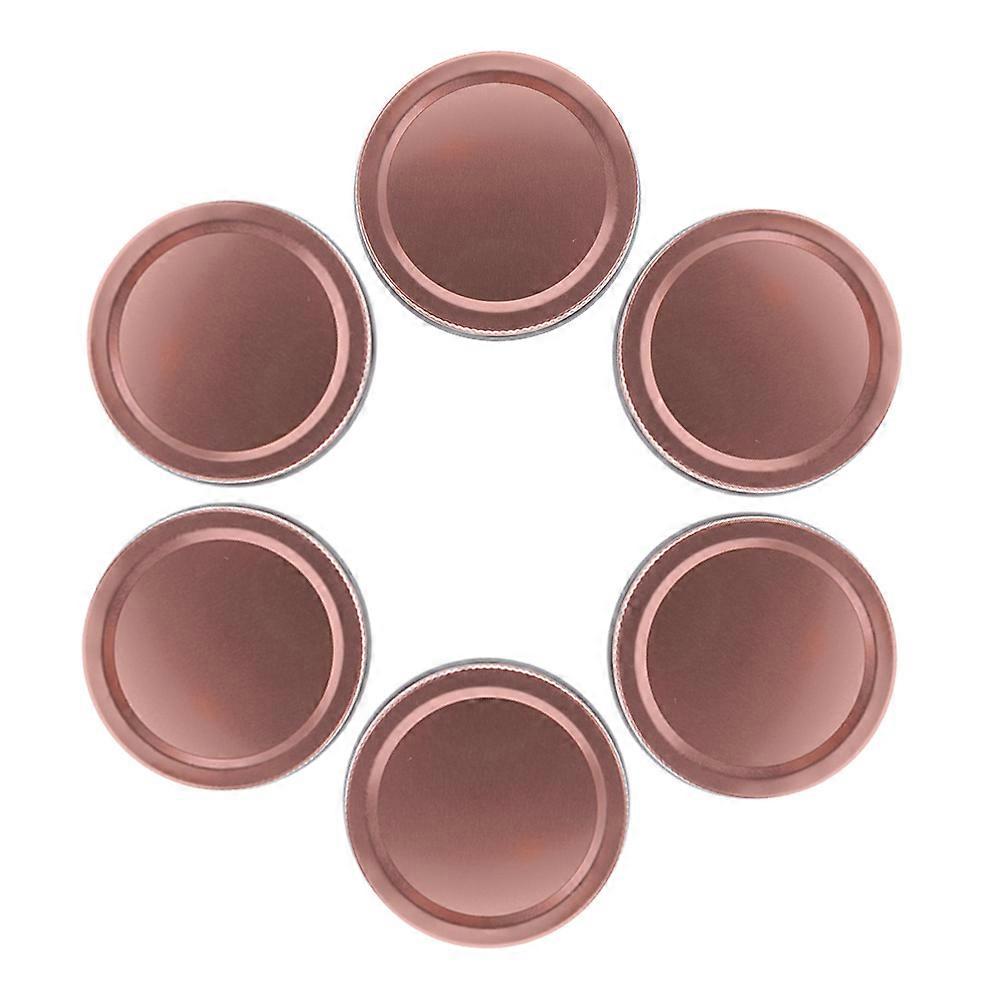 6pcs Airtight Tinplate Mason Jar Covers, Rose Gold Leakproof Sealing Lids for Home Canning, Reusable Screw Caps for Kitchen Storage