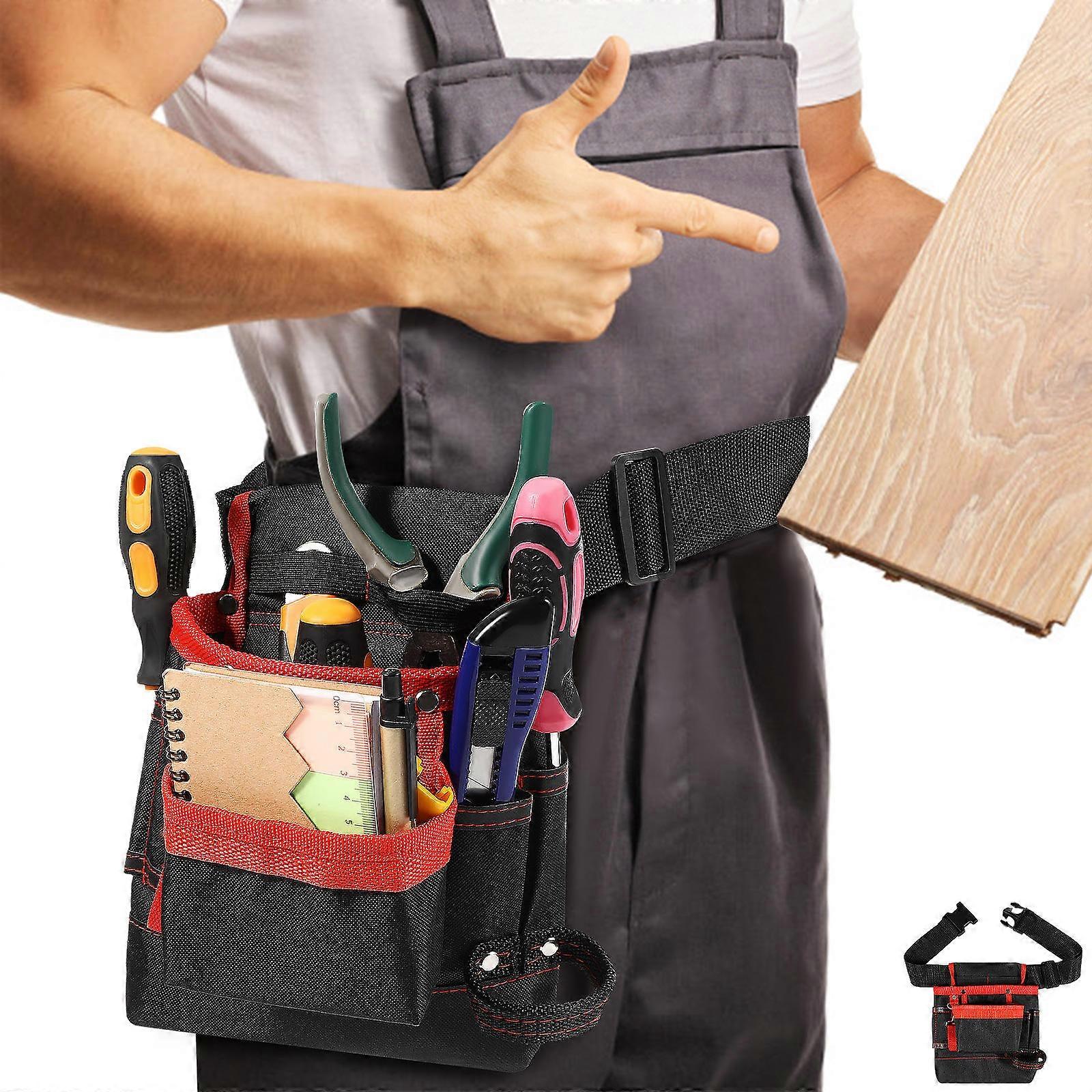 Utility Pouch Electrician Tool Bag Organizer For Electrical Work Red 25.00X24.00X2.00CM Multifunctional 1Set