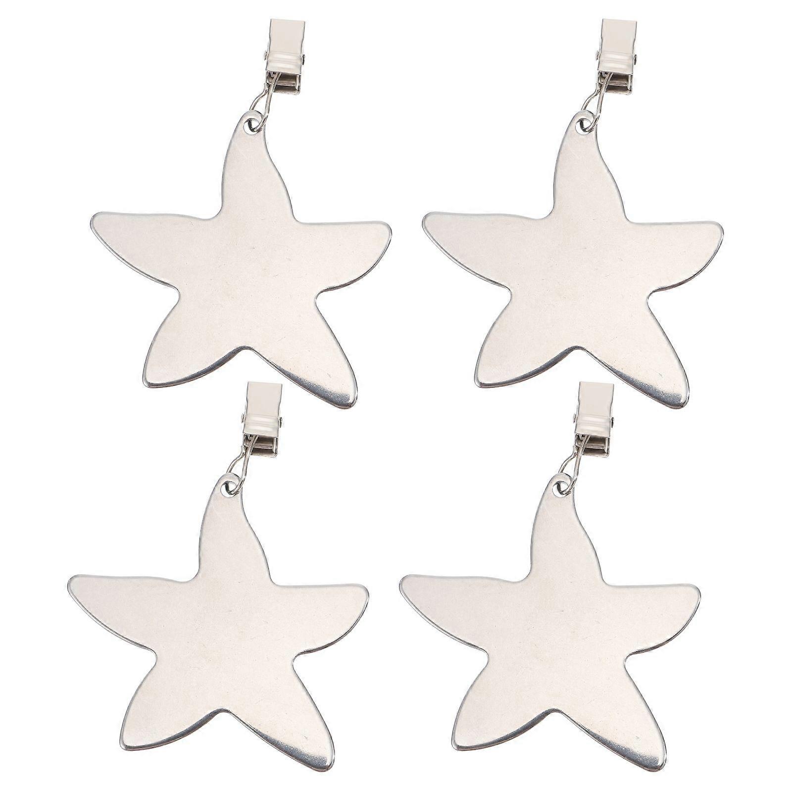 4 Pcs Stainless Steel Tablecloth Clips for Home Use Silver Color Keeps Cloth in Place