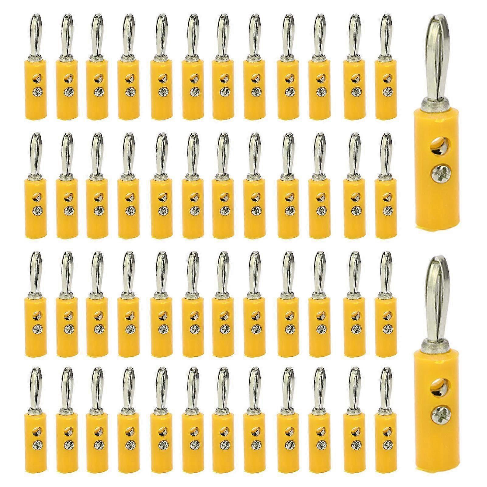 バナナプラグJT?002 4mm新しいタイプのバナナプラグはんだフリー配線教材コネクタ黄色