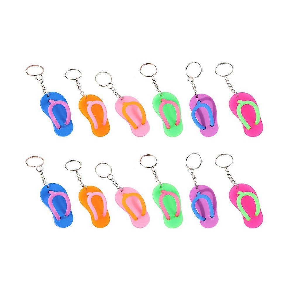 Shaped Keychains for Handbags and Keys 12pcs Assorted Color Rubber Decoration