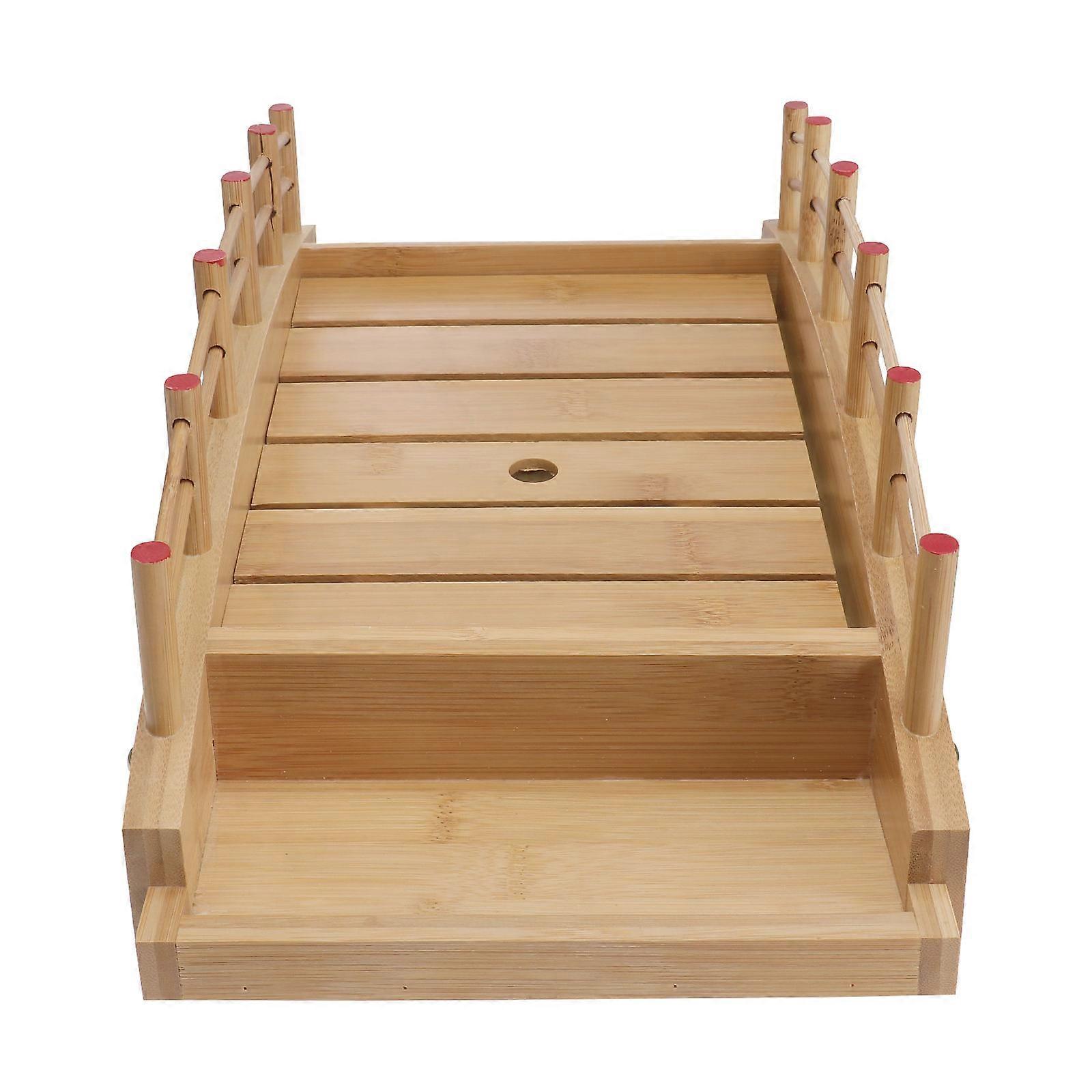 Plateau à sushis en forme de pont arqué jaune, 1 pièce. Idéal pour les repas d'adultes et les réceptions.