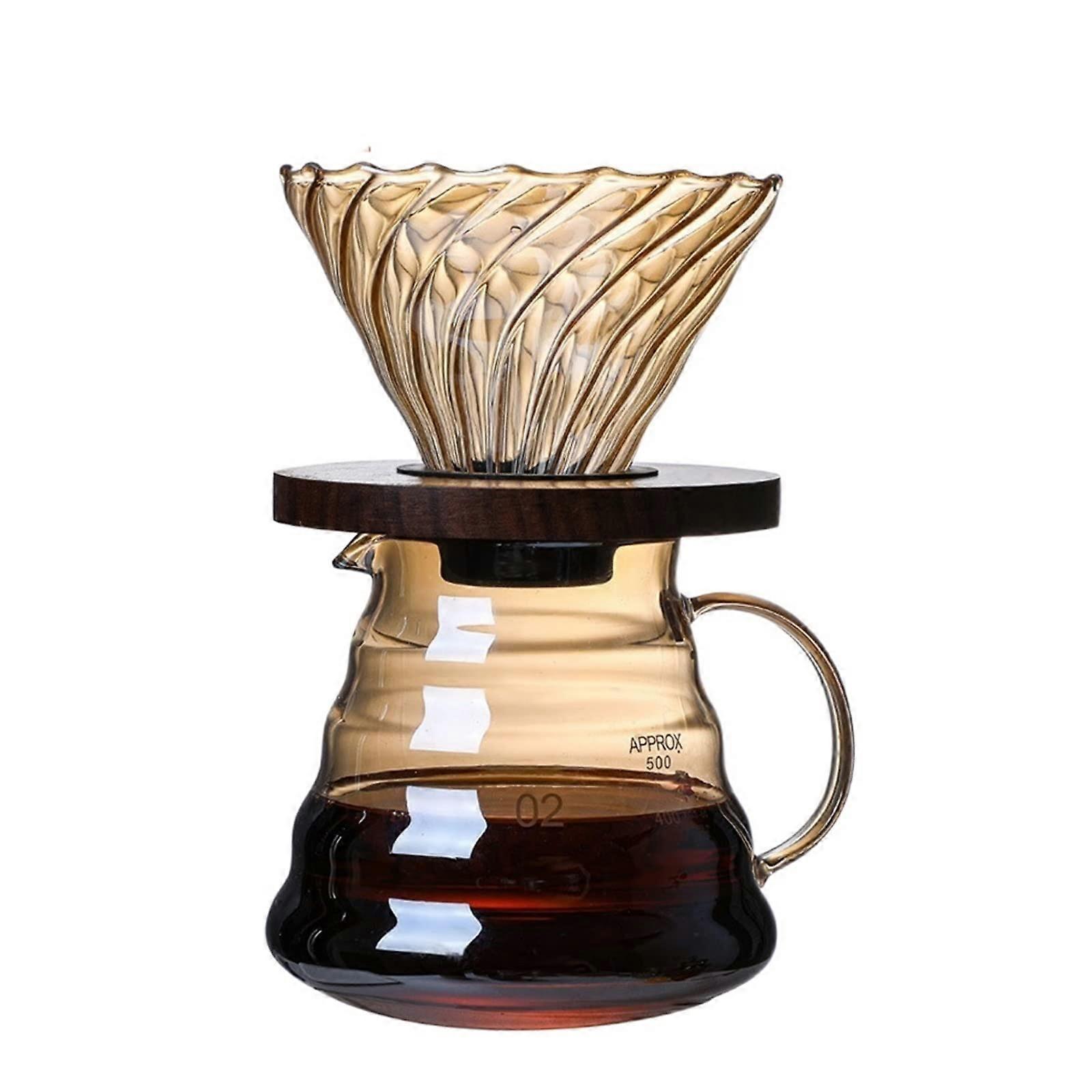 Coffee Pot Pour Over Coffee Set, Glass Dripper, Coffee Server with Filter, Drip Brewing Cup, 600ml Capacity