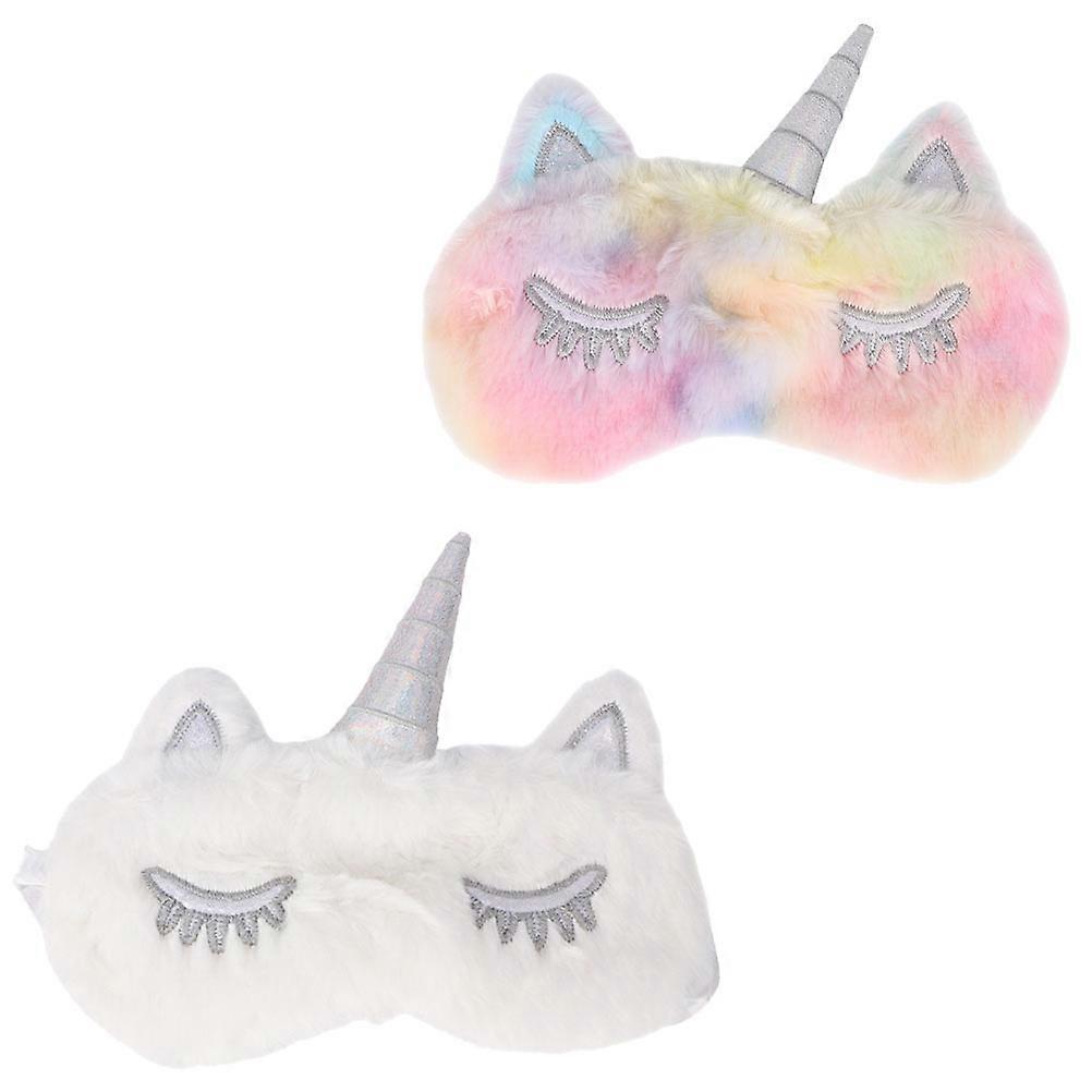 Girls Eye Mask Plush Cartoon Eye Patches Oval 20X13CM Light Blocking 2Pcs