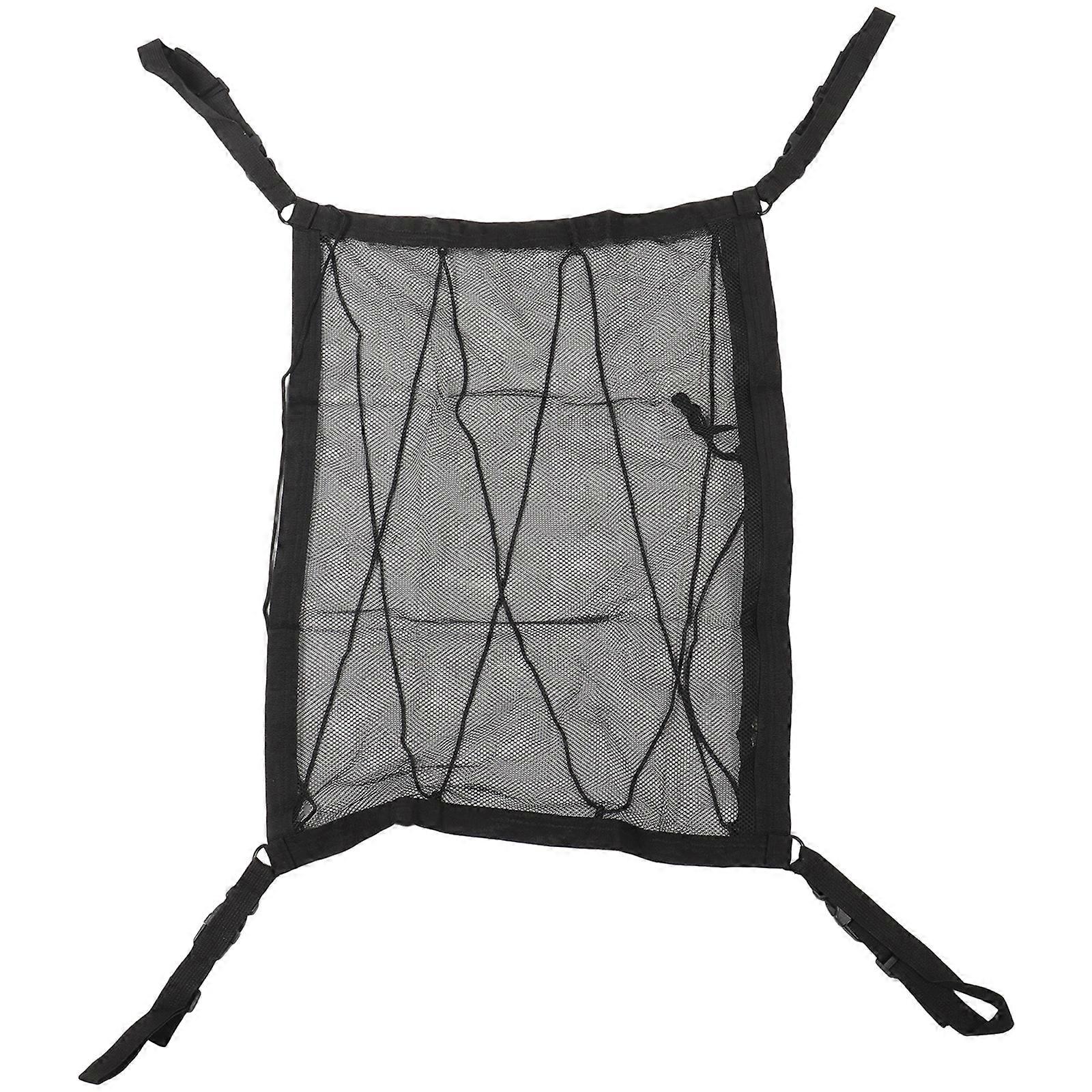 Auto Ceiling Net Pouch Trunk Black 70x50cm Multi-Functional Design 1Pack