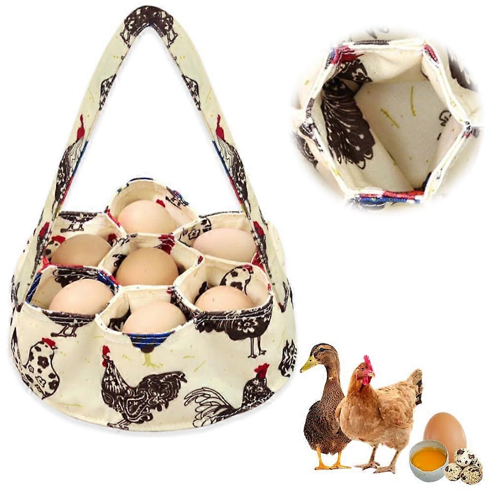 Egg Collection Basket with 7 Fabric Bags, Mini Portable Egg Baskets for Fresh Eggs, Durable and Lightweight Design