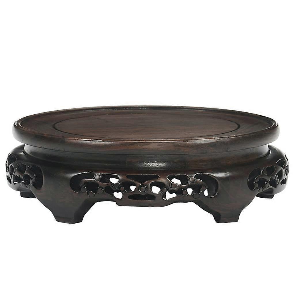 Vase stand base, wooden vase base, round mahogany teapot display stand