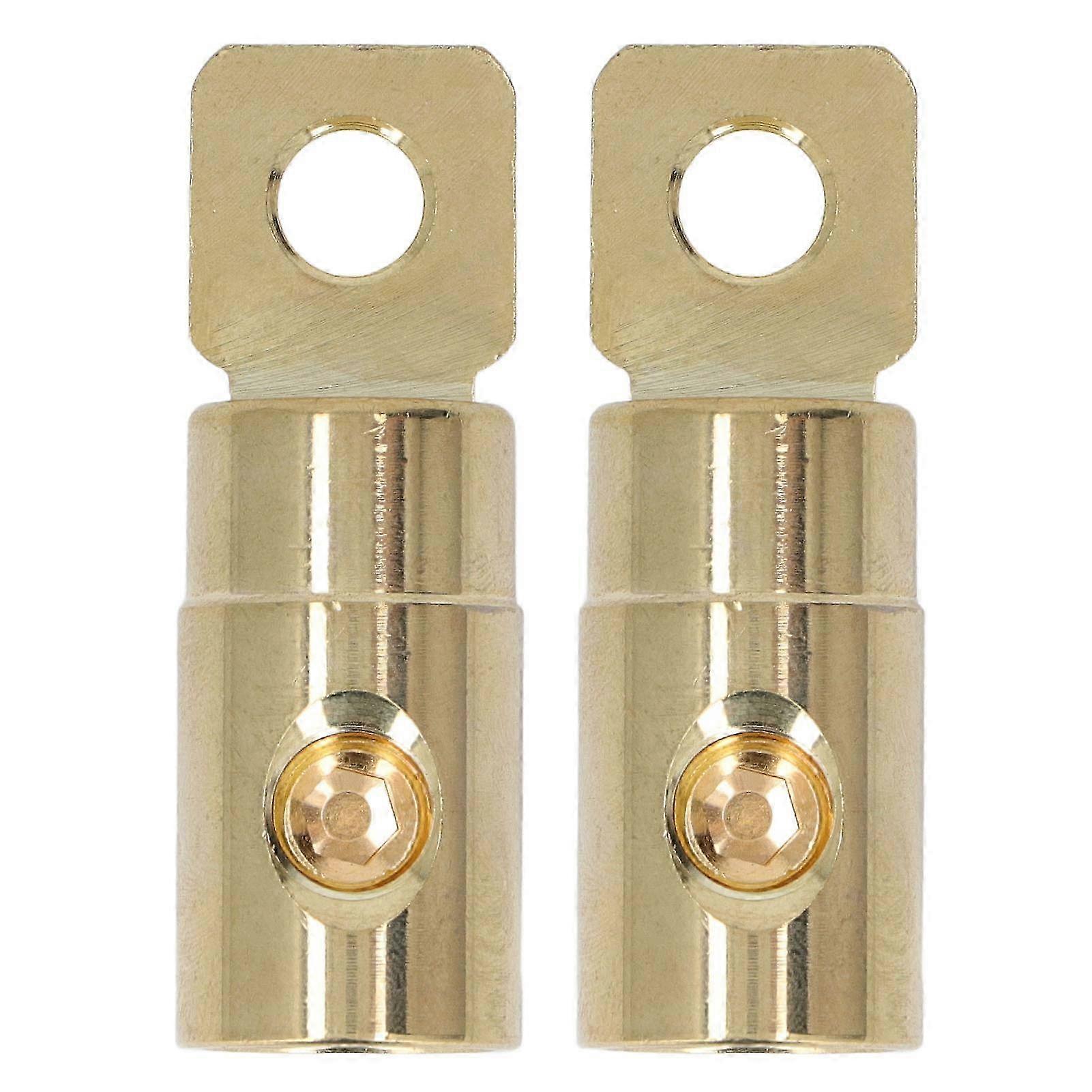 High Accuracy Power Battery O Ring Terminals Brass Gold Plated for 0 to 2GA Audio Modification
