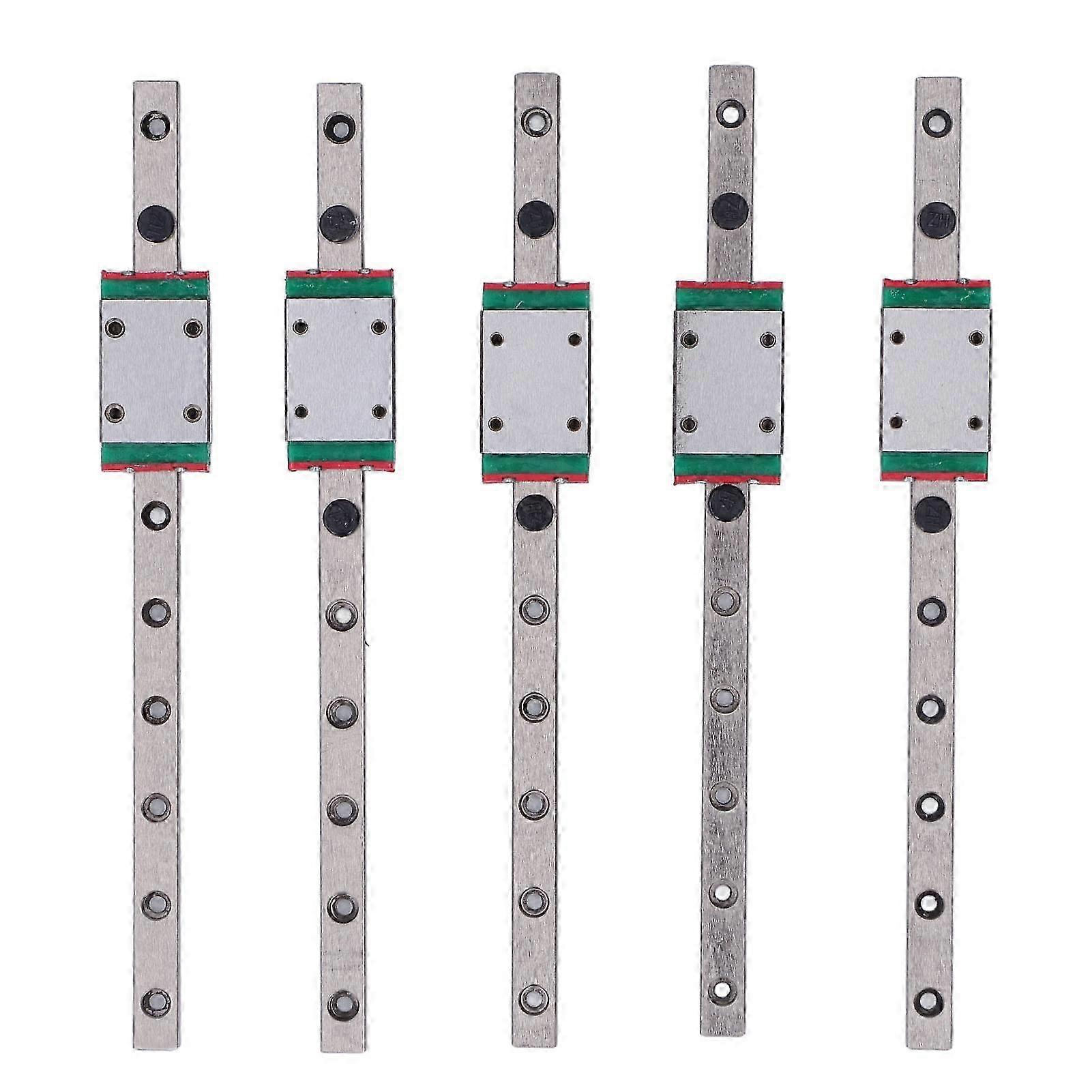 5PCS MGN7 Linear Guide Rail Bearing Steel Guideway Rail with Slide Block for 3D Printers