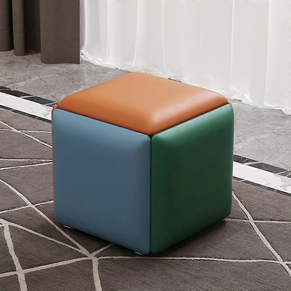 5in1 stackable ottoman stool, footstools, leather bench, wheeled footrest (35x35x35cm H)