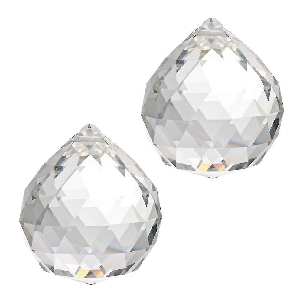 Crystal Ball Pendant For Diy Decorative Pendant Transparent 5x5x5cm Light Diffusion 2Pack