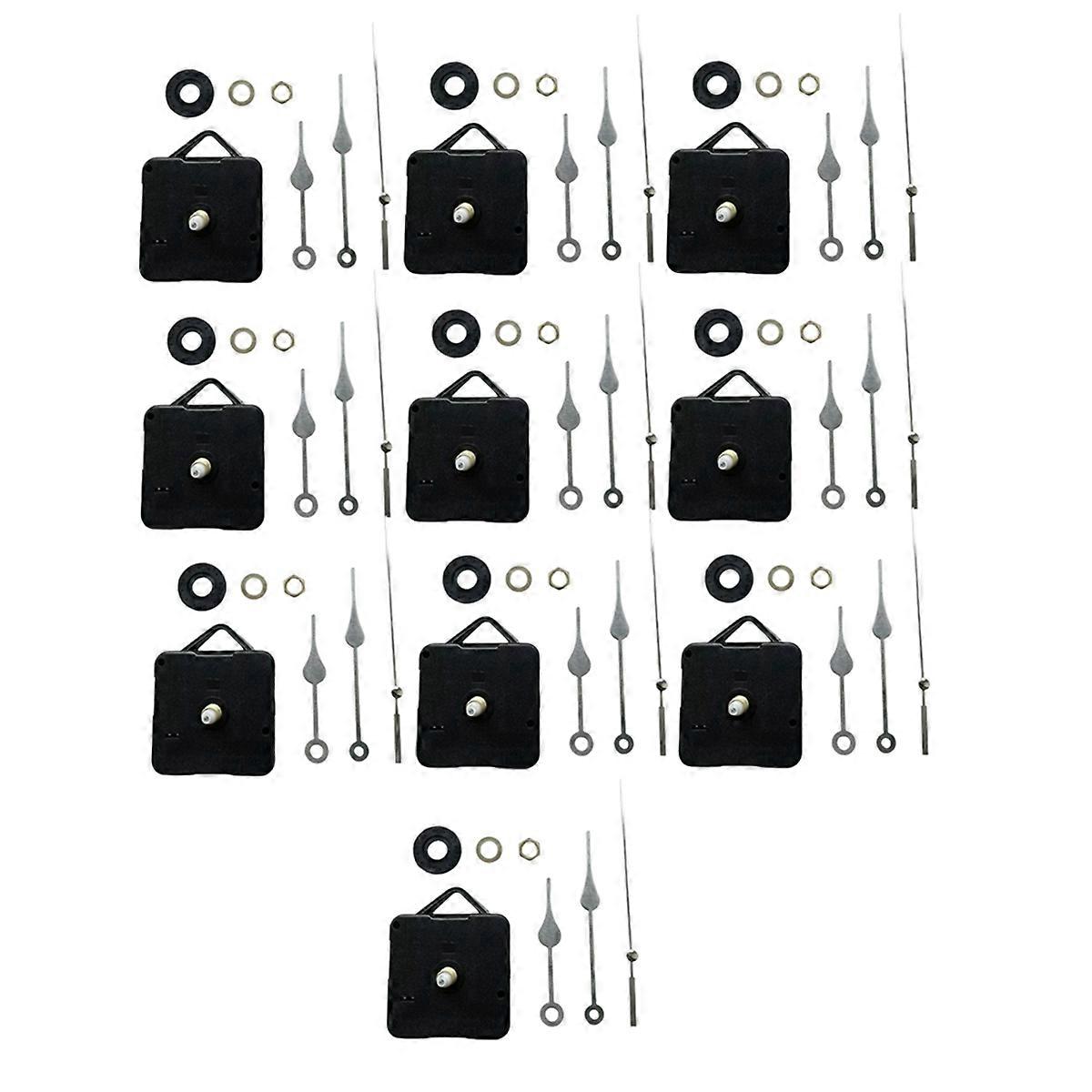 10Pcs DIY Silent Movement Mechanism Spindle Hands Sets Wall Quartz DIY Clock Movement Mechanism Repair Part Clock Kit