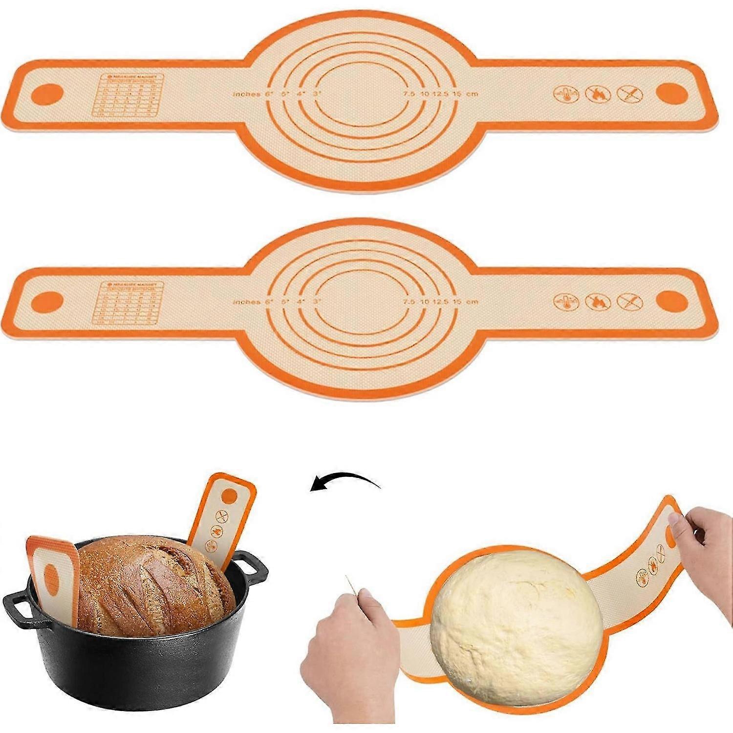 Bread Mat, Reusable Silicone Bread Sling, Non-Stick & Heat Resistant Dutch Oven Liners With Long Han