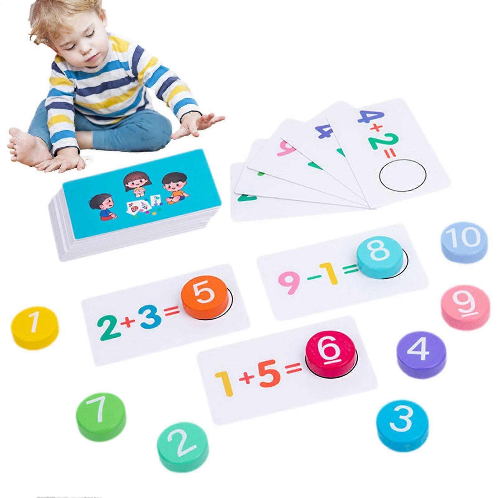 Mathematik-Flash-Karten Learning Toys For Preschool Addition Subtraction Cards Building-Block Logic Preschool Math Games