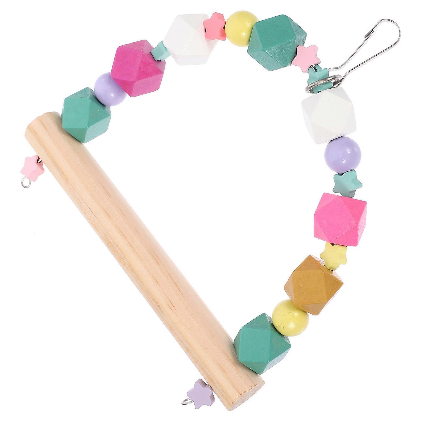Bird Cage Accessories Parakeet Perch Toy Rounded Balancing Coordinating 1Set