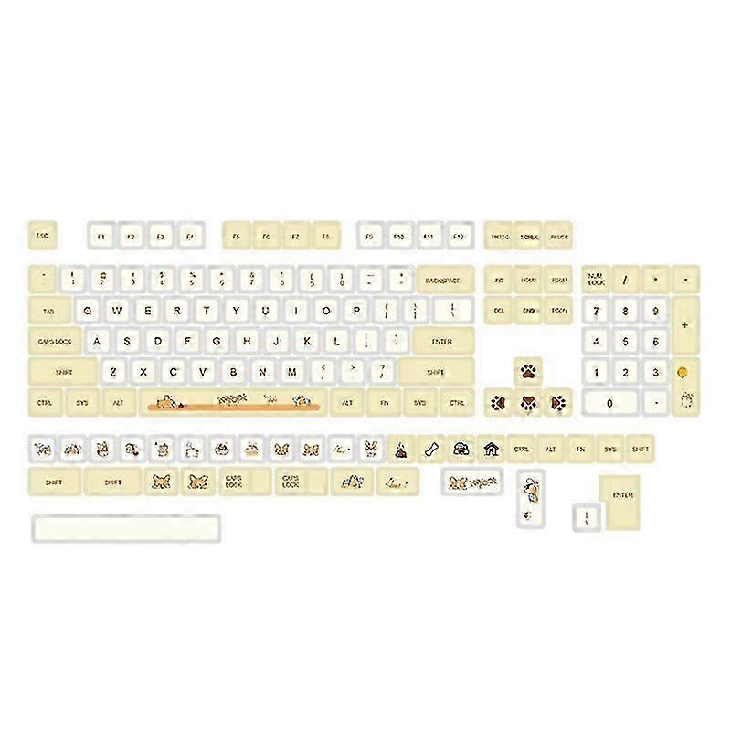 138PCS Cute Corgi Dye-Sub Keycaps for MX Switch Mechanical Keyboards - Adorable Customization for Your Gaming Setup