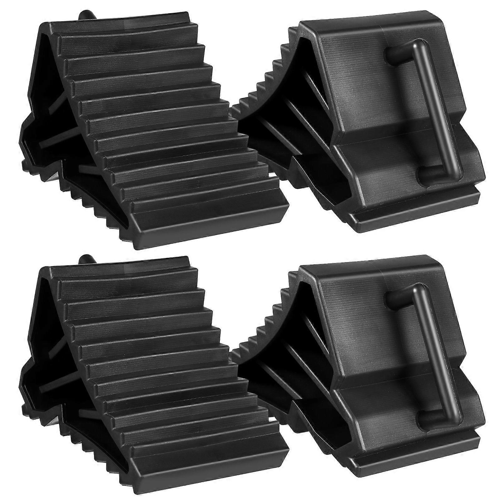 4pcs Wheel Chock Heavy Duty Block Kerb Ramp for Vehicles Caravan Trailer