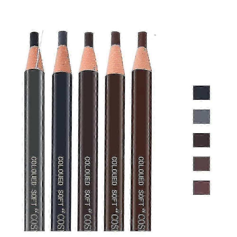5pcs Microblading Lápiz impermeable Ceja Peel-off Lápiz Pull Cord, 5 colores