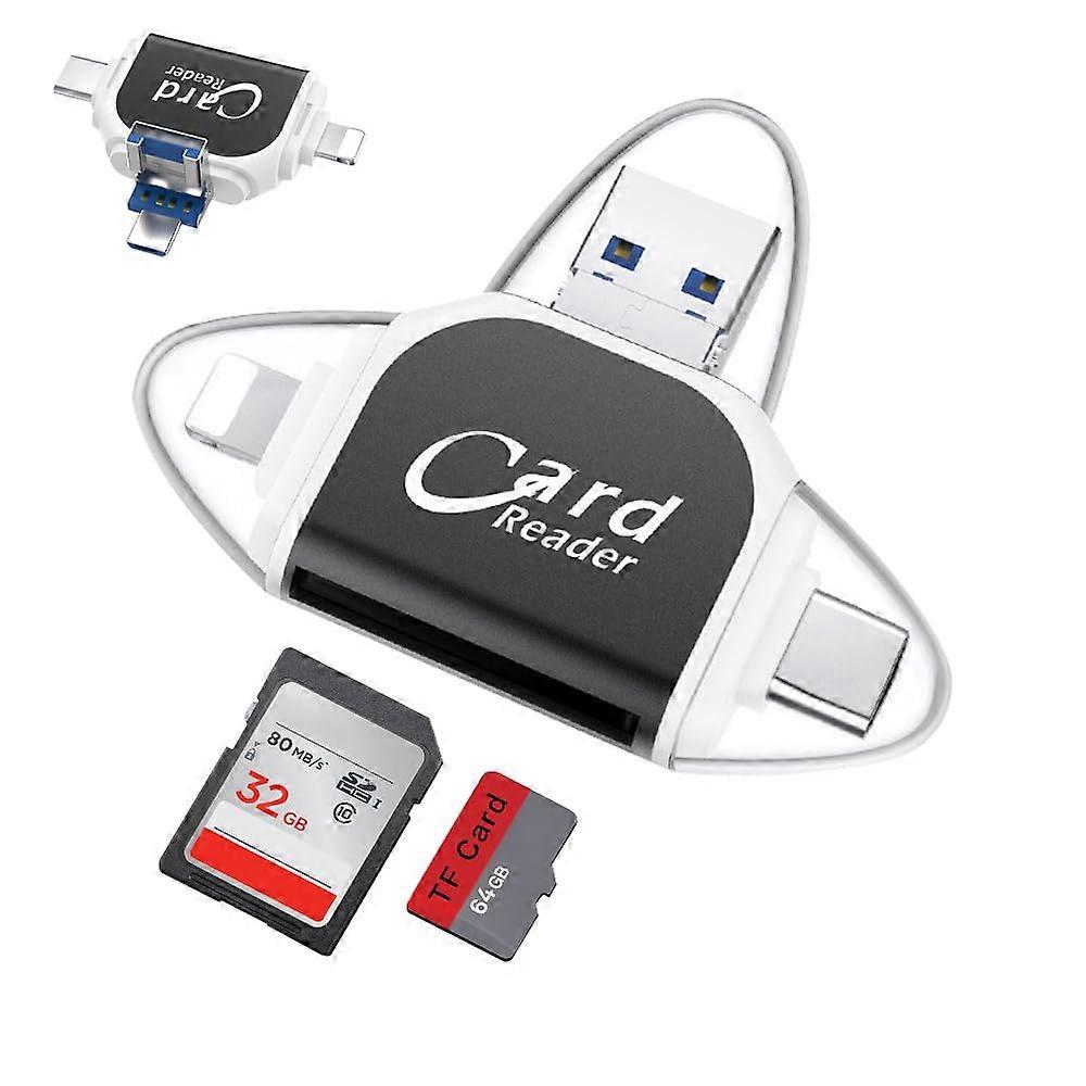 MultiPort 4in1 Universal Card Reader, SD/TF Card Reader, Micro SD Card Reader USB