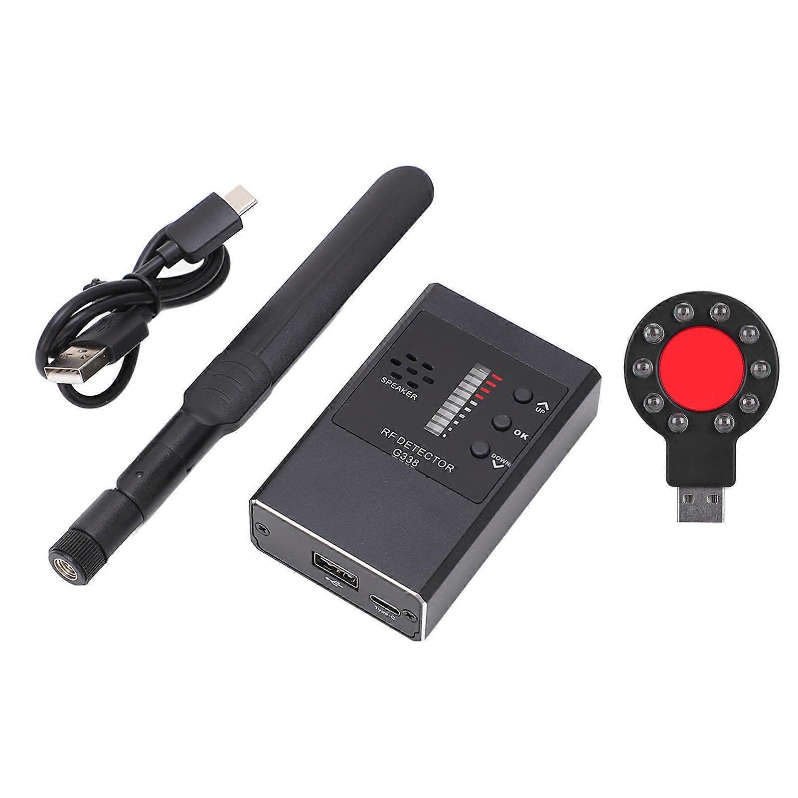 G338 Camera Detector Wireless Signal Tester RF Magnetic Field GPS Detection Tool Kit with Battery Black