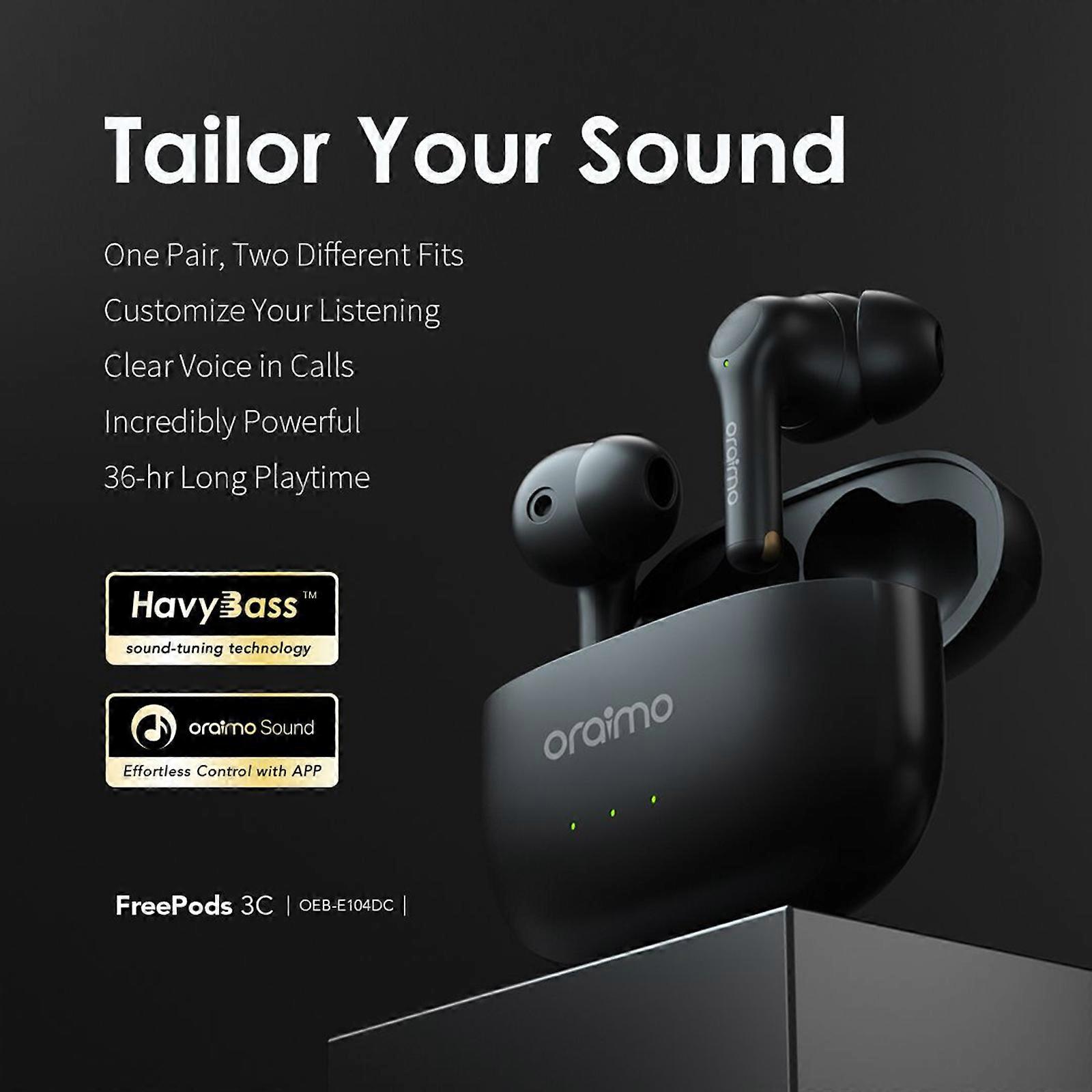 Oraimo True Wireless Earbuds OEB-E104DC with Dual Listening Modes and 36-Hour Battery