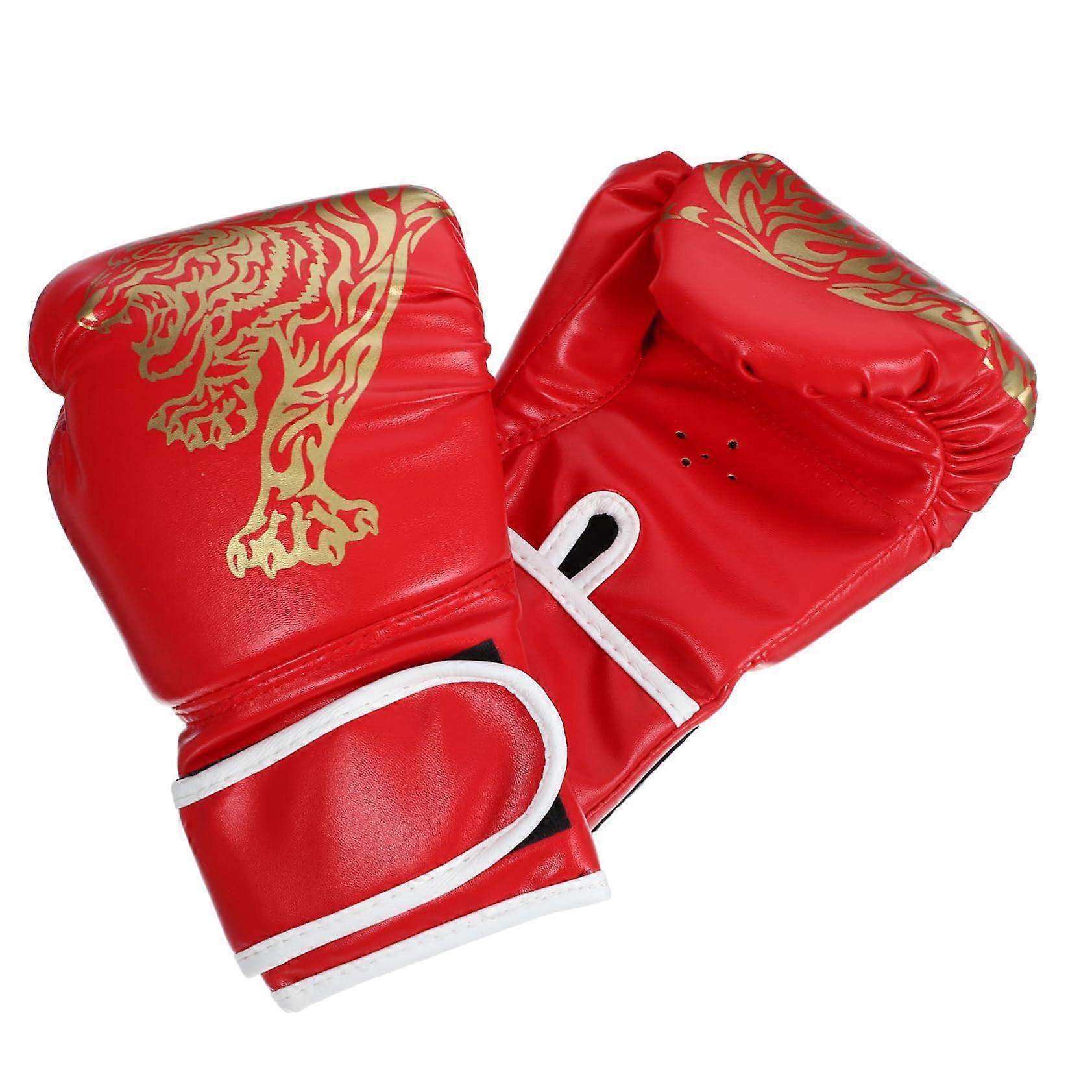 1 pair kickboxing gloves for comfortable Thai for sparring and training with tiger design for kickboxing and fitness workouts
