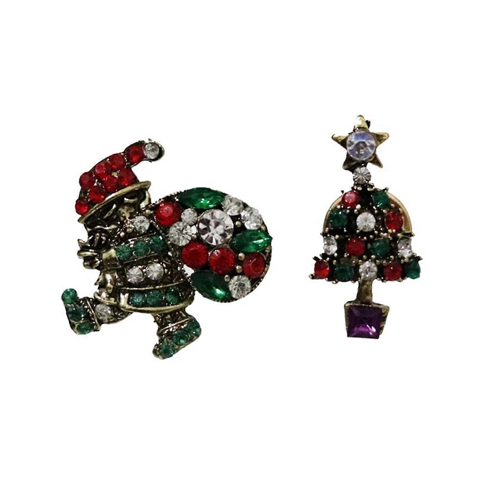 Brooch in the shape of a violin and trees for Christmas, snowman, decoration, closable, resin