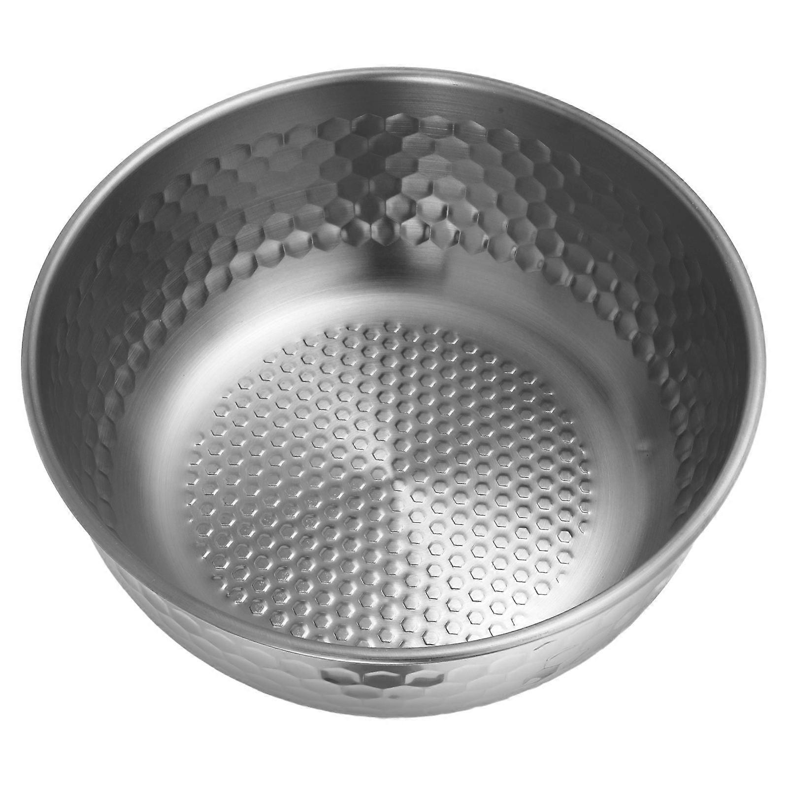 Stainless Steel Salad Bowl with Japanese Hammered Texture for Home Use Silver Easy to Inch Diameter