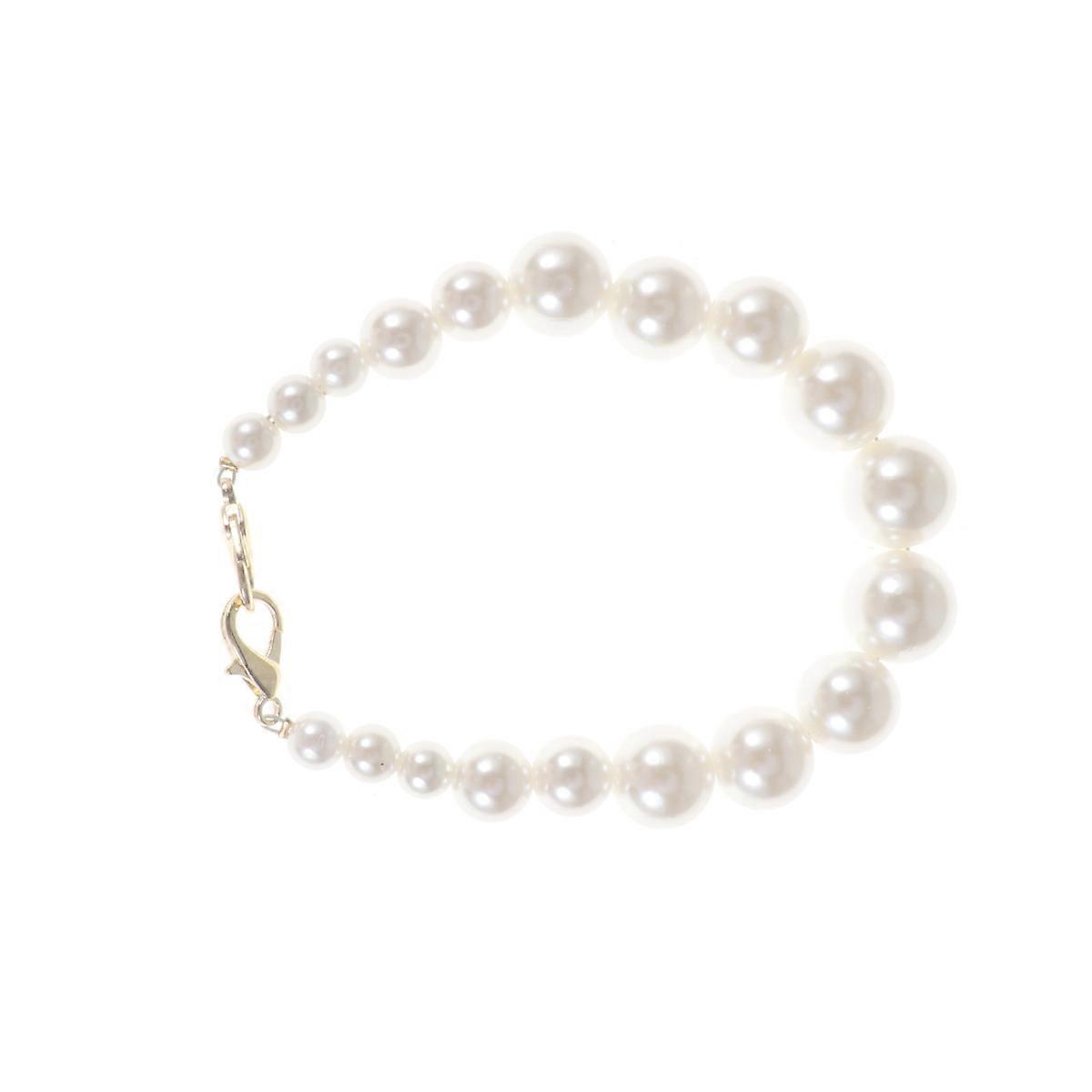 Pearl Top Handle Strap Purse Clutch Chain White 30cm For Handbag Clutches 1Pcs