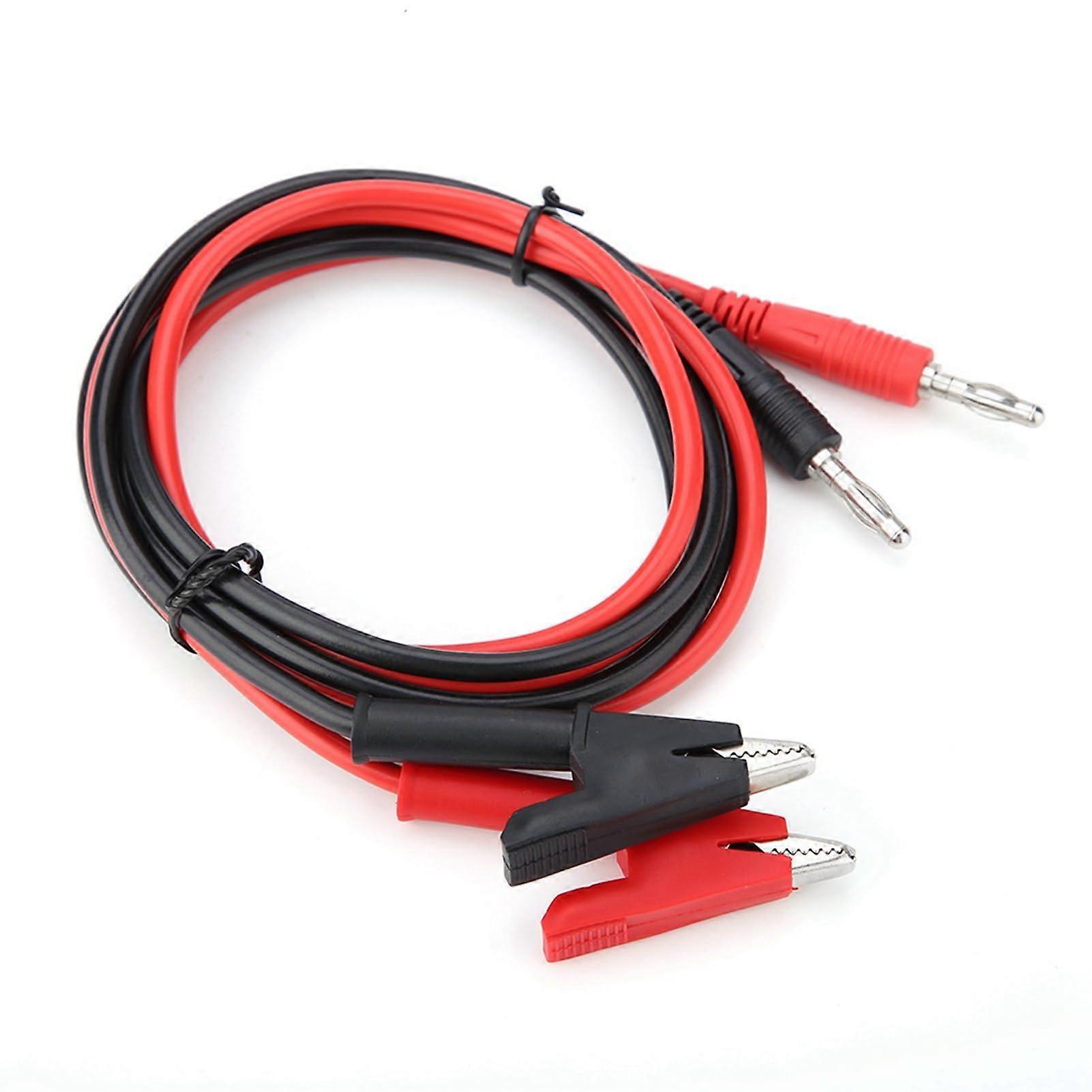 Silicone Banana Plug Test Cable with Alligator Clip/Holder Connectors for Electrical and Laboratory Use Durable and Safe 2PCS Set