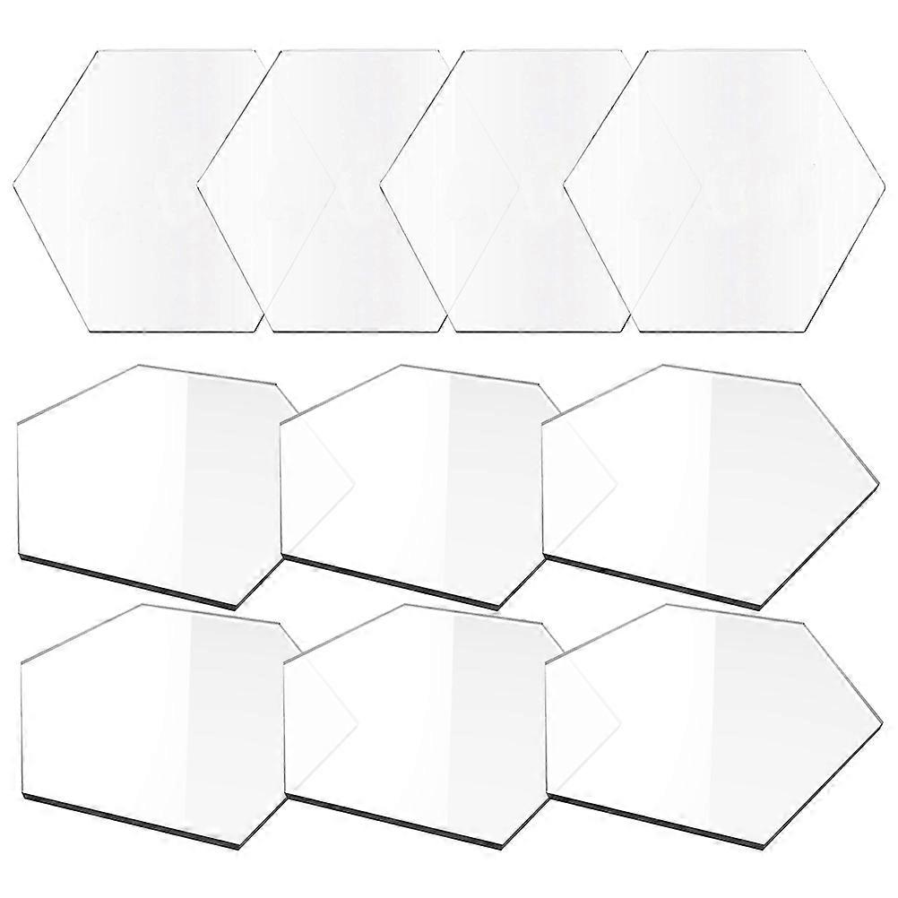 10pcs Transparent Acrylic Reserved Signs Hexagon Table Decor for Weddings and Events