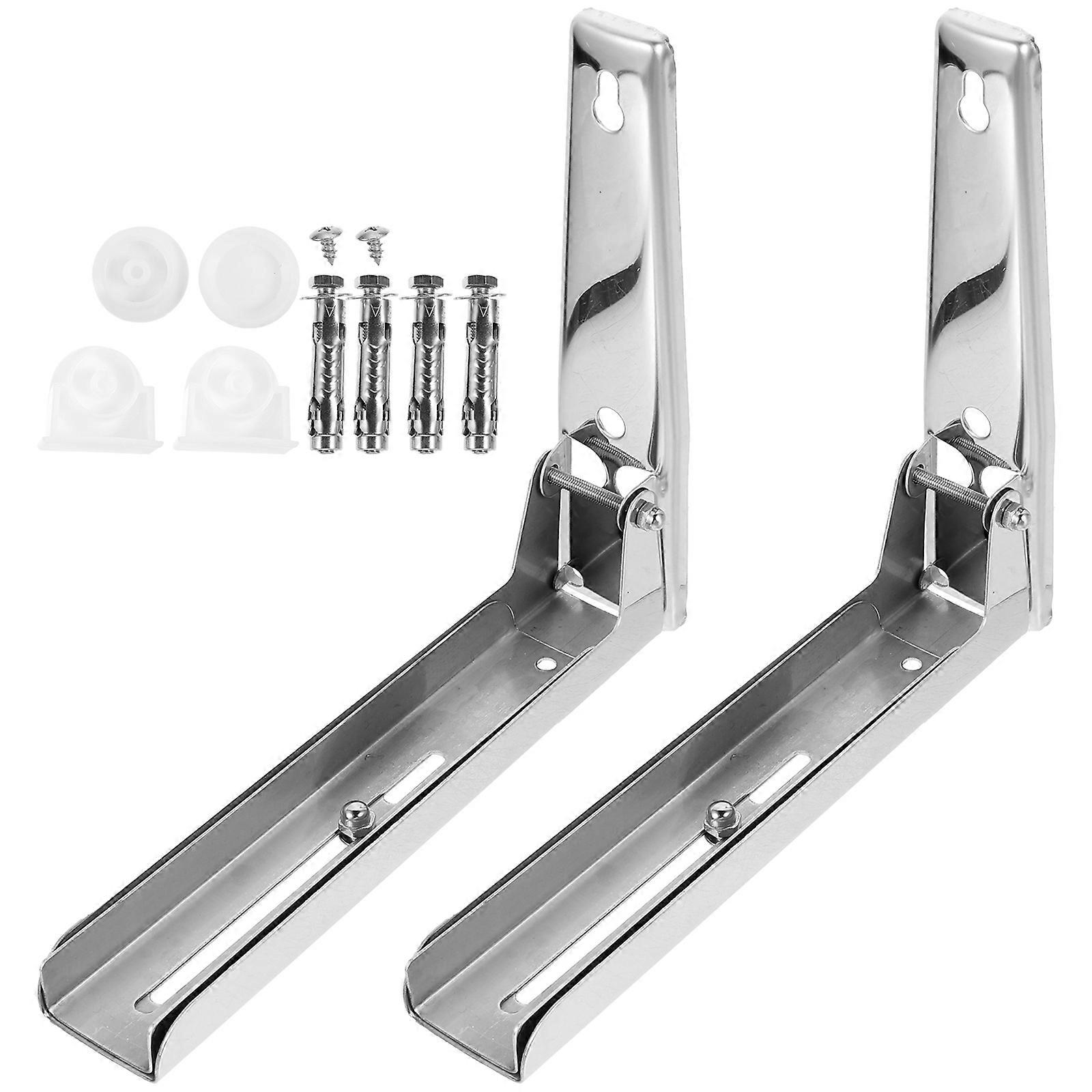 Microwave Oven Wall Rack Made of Stainless Steel for Storage Silver Telescopic Foldable 1 Set