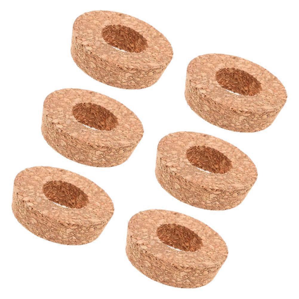 Micro Landscape Vase Cork Lids Set of Six for Terrarium in Light Brown Versatile Design with Center Hole