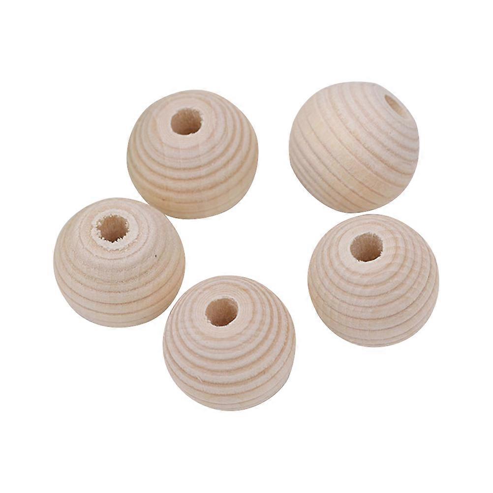 30 قطعة طقم الخرز الخشب الطبيعي لصنع المجوهرات DIY - خرز حرفي تعليمي آمن للأساور والقلائد ، من السهل التوتير