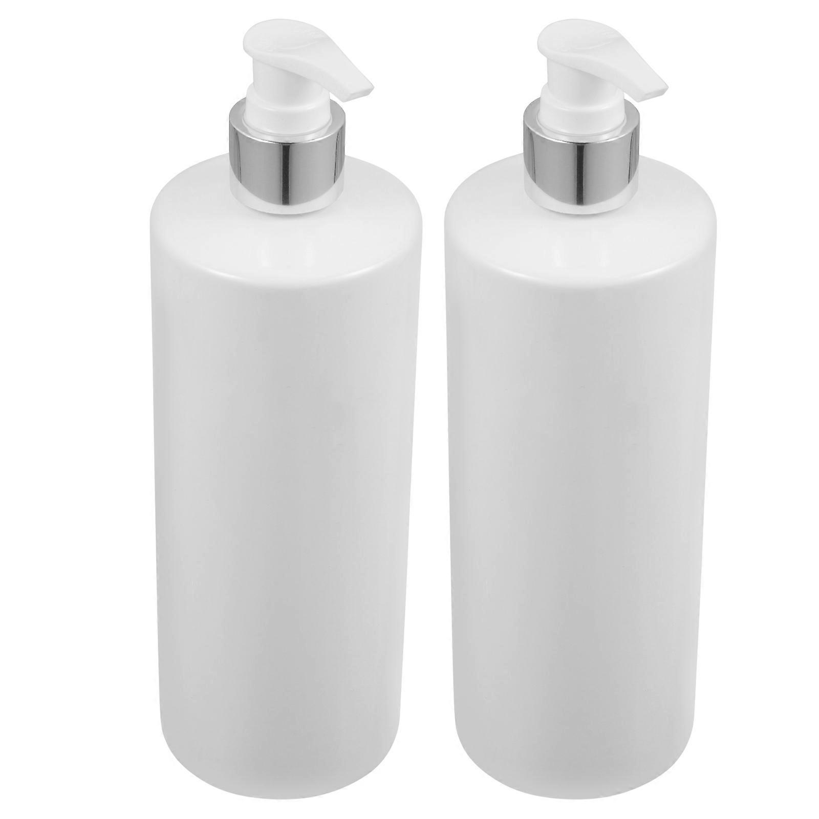 White Plastic Bathroom Container for Storage Use Shampoo Lotion Bottle 500ml