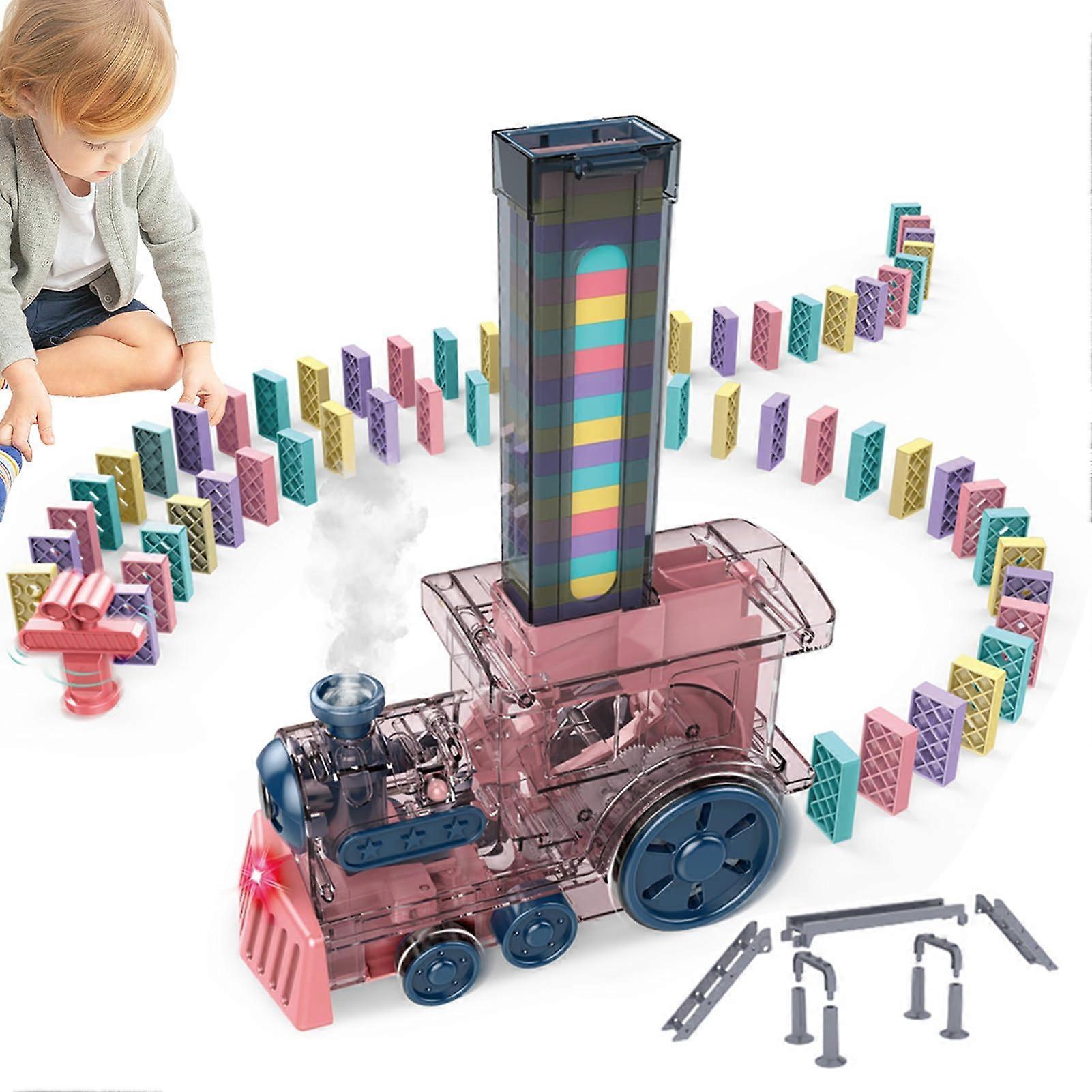 AutoSet Domino Train, Domino Train Experience for Kids: Add Playtara's Water Simulation Locomotive Electric Domino Train Toy Set