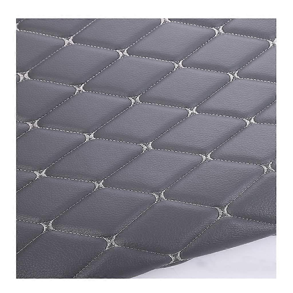 Quilted faux leather fabric with foam backing, thick for car , sofa, bags, chairs / K Gray / 1.55X7M