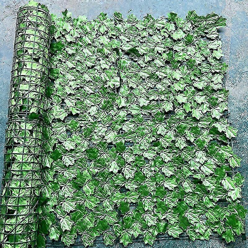 0.5m x 1m Light Green Maple Leaf Privacy Fence Screen Artificial Plant Hedges for Outdoor