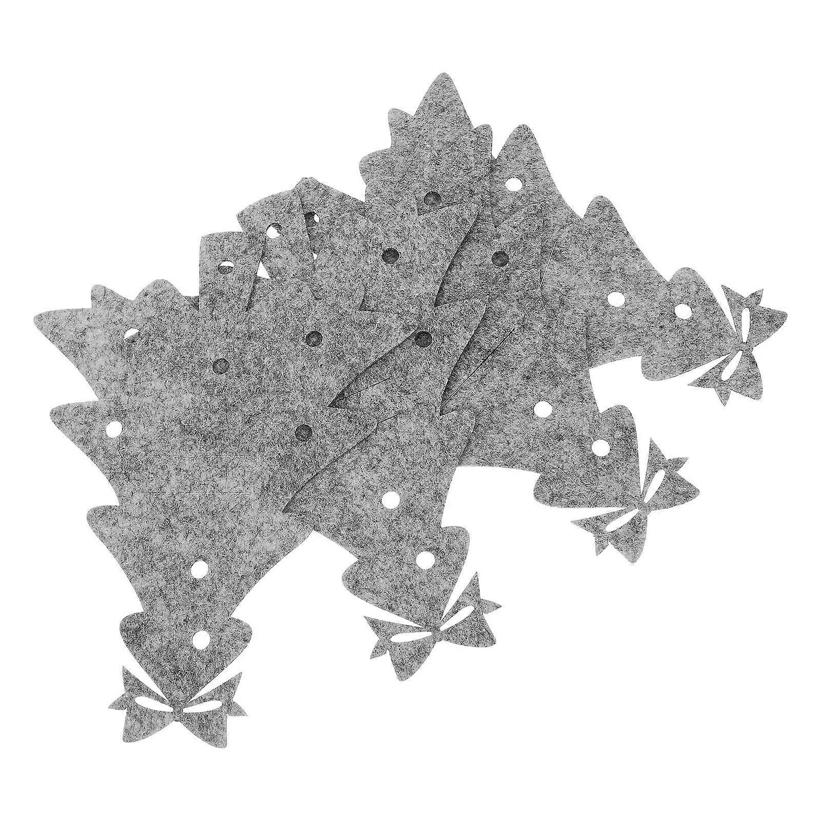 Festive Table Decor Christmas Cutlery Holders Silverware Sleeves For Family Dinners Light Grey Christmas Tree Shape Table Organization 4Pcs