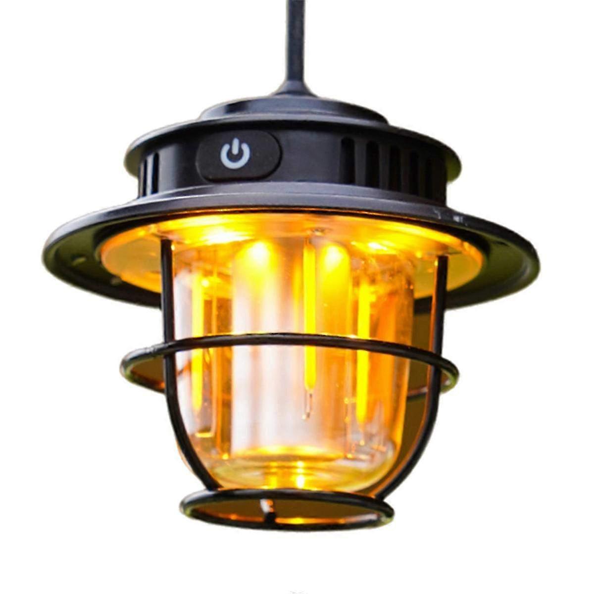 Lampe de camping LED rétro avec gradation continue - Lampe suspendue vintage pour les aventures en plein air et l’utilisation d’urgence