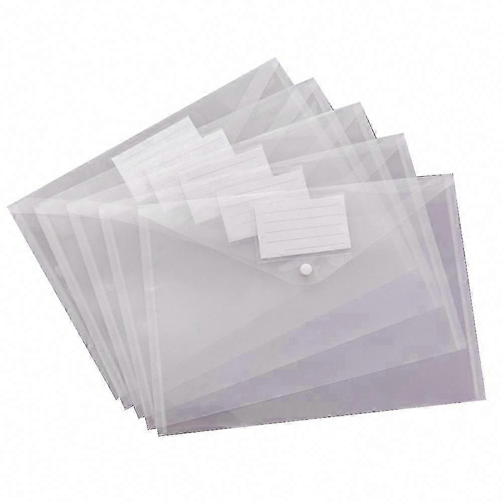 30 Pack Clear Plastic Envelope with Snap Closure for A4 Documents, File Folders with Label