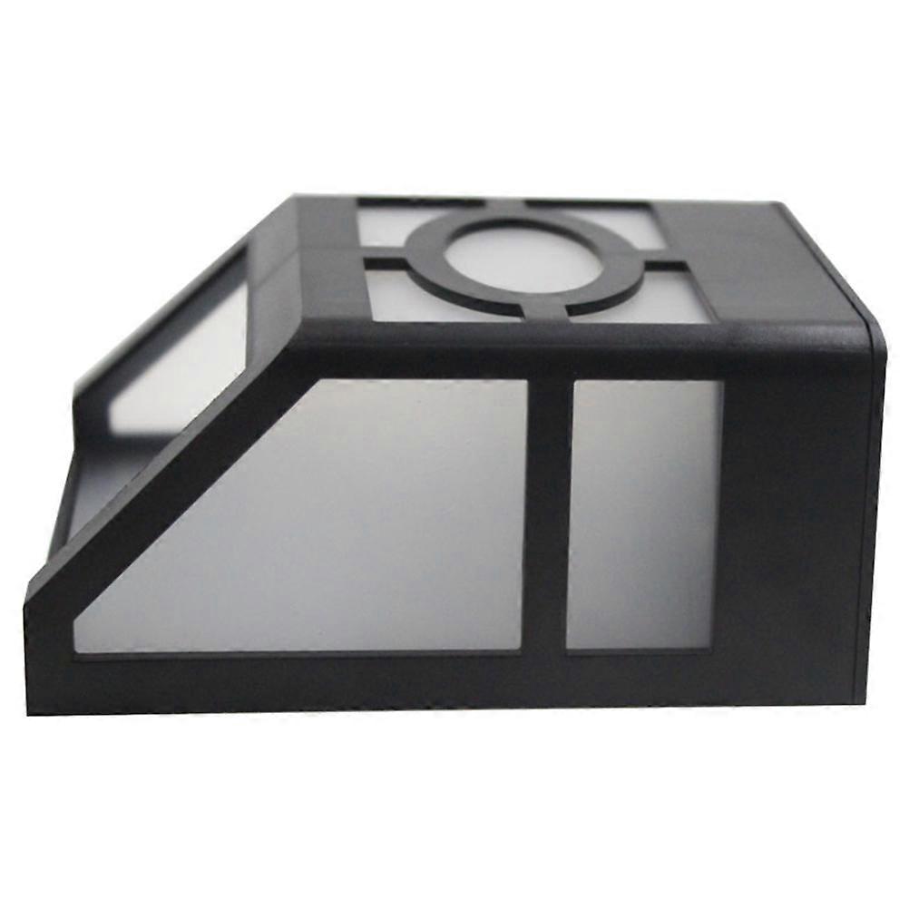 Solar Wall Lights Outdoor ABS Black LED Lighting for Home Use 2 LEDs Warm White Light
