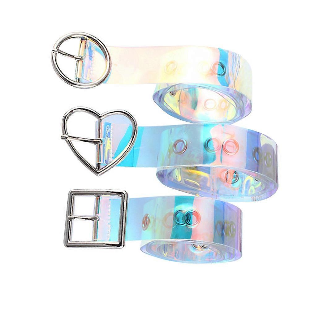 3PCS Women's Fashion Belts for Jeans Pants with Square Heart Shape and Round Buckles