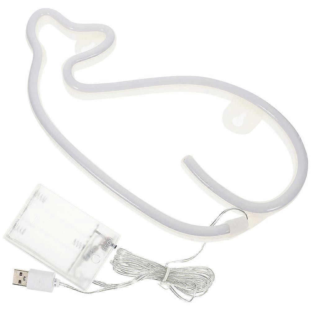 Creative LED Whale Neon Sign Wall Decor for Bedroom, Parties & Home – Unique Shape, Warm Light Design, Energy Saving Bulbs for Cozy Atmosphere and