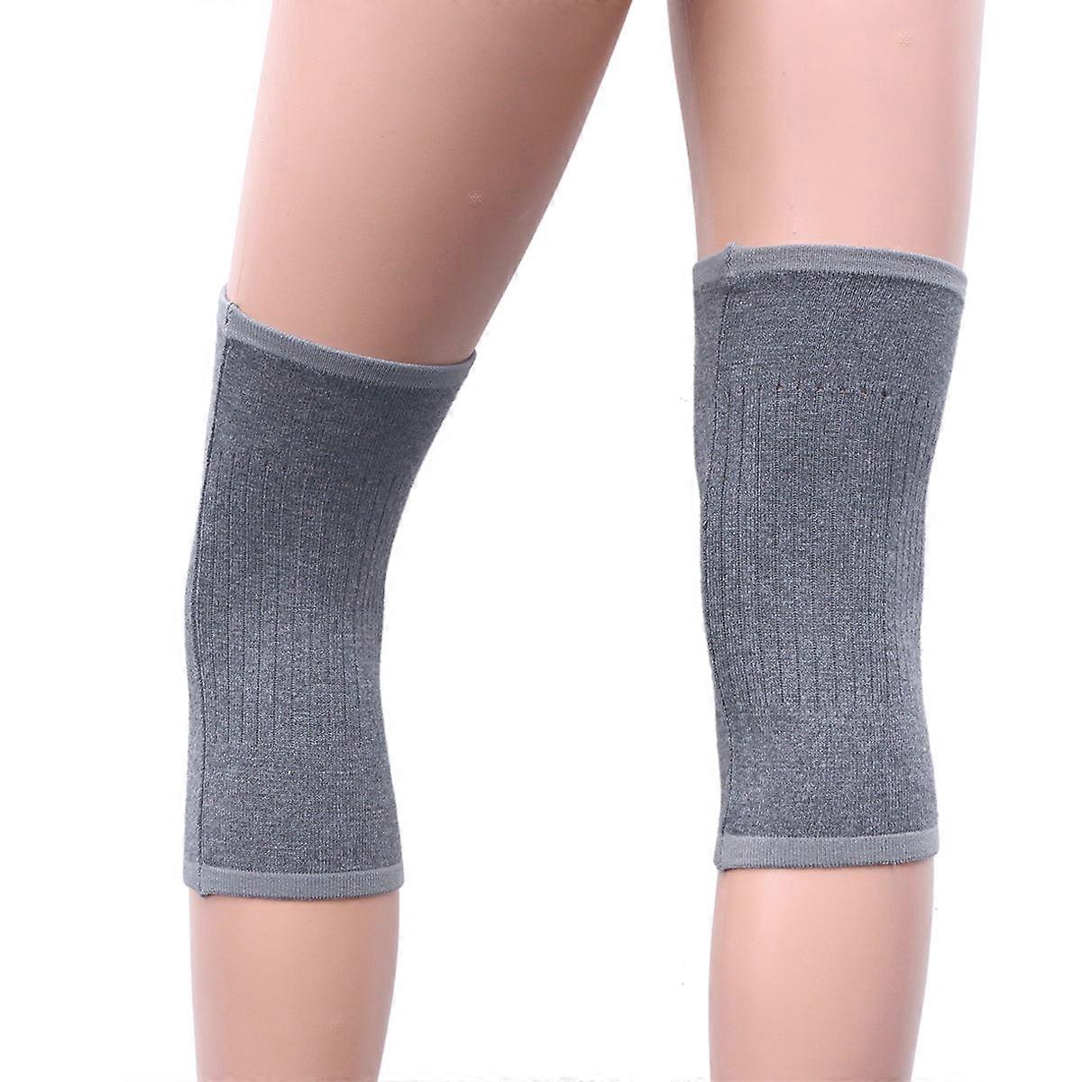 Warm Knee Sleeves with Cashmere and Fiber for Sports and Cold Weather Use Grey Ergonomic Design