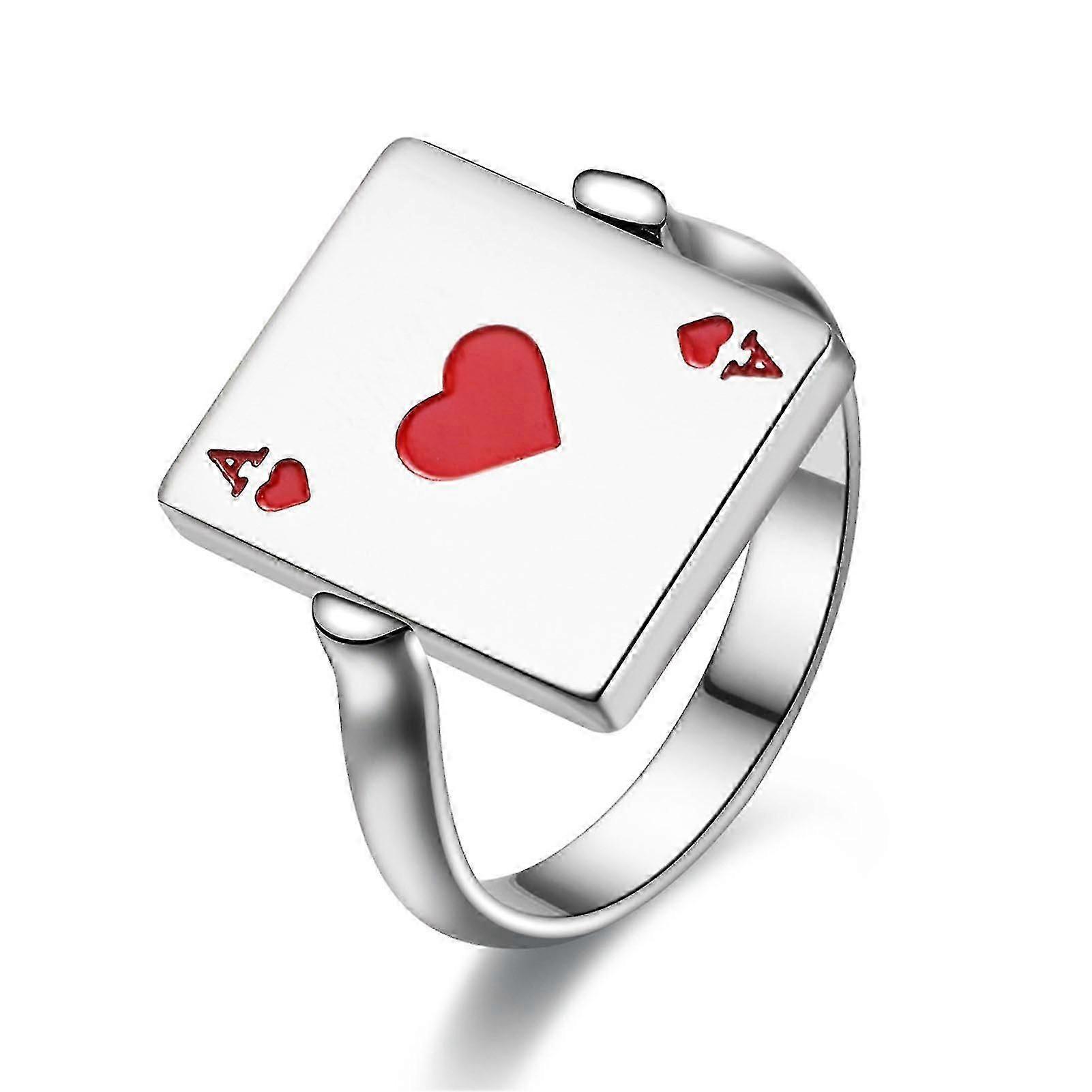 Fidget Rings for Women & Men Reversible Aces of Spades Playing Cards Rings