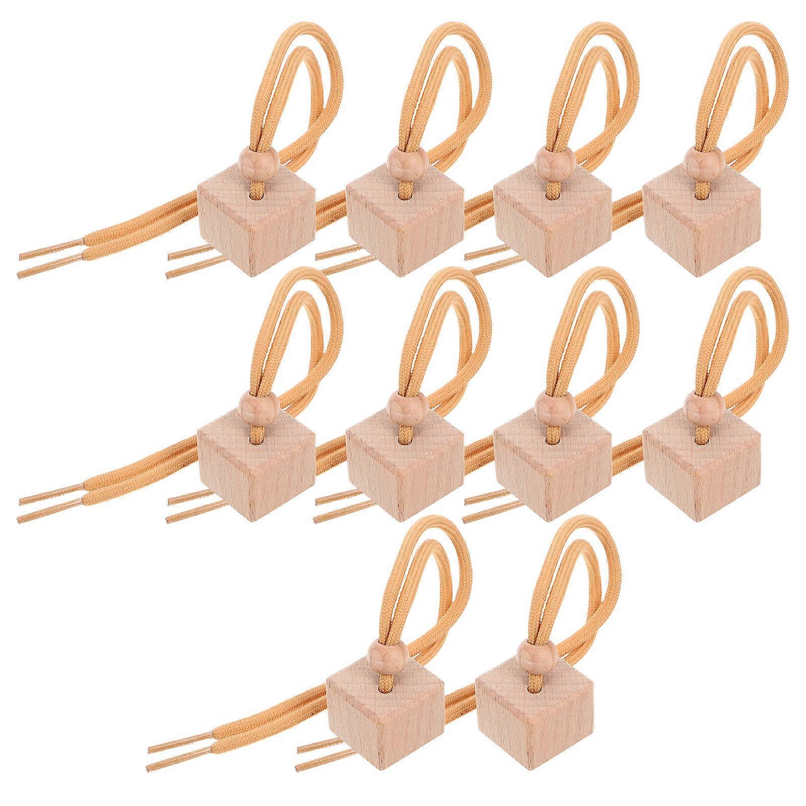 Beech Wood Perfume Bottle String Pendant for Car 10Pcs Essential Oil Diffuser Caps