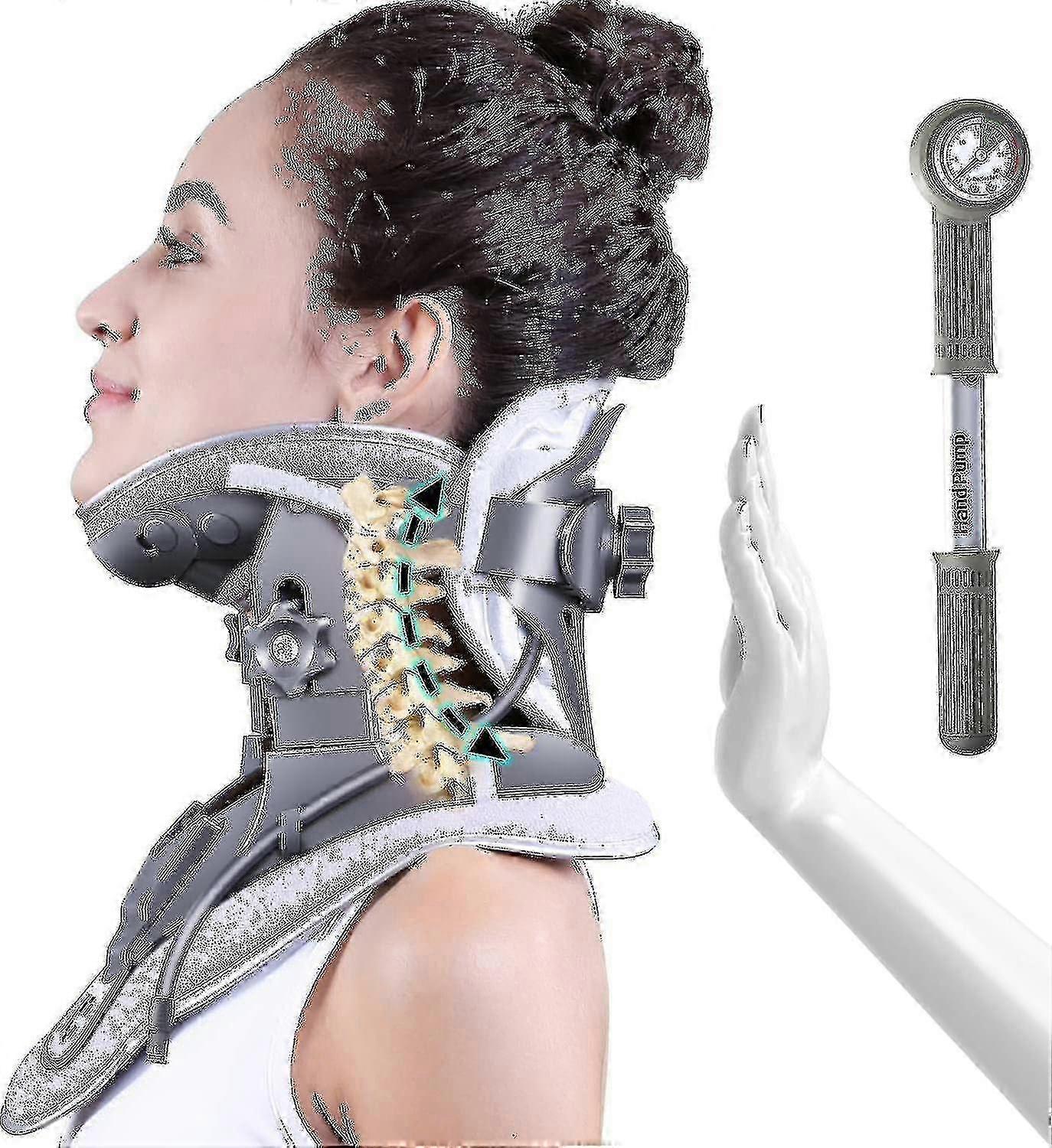 Improved Cervical Neck Traction Device with 3 Power Tractions and 8 Airbag Supports, Adjustable Comfort