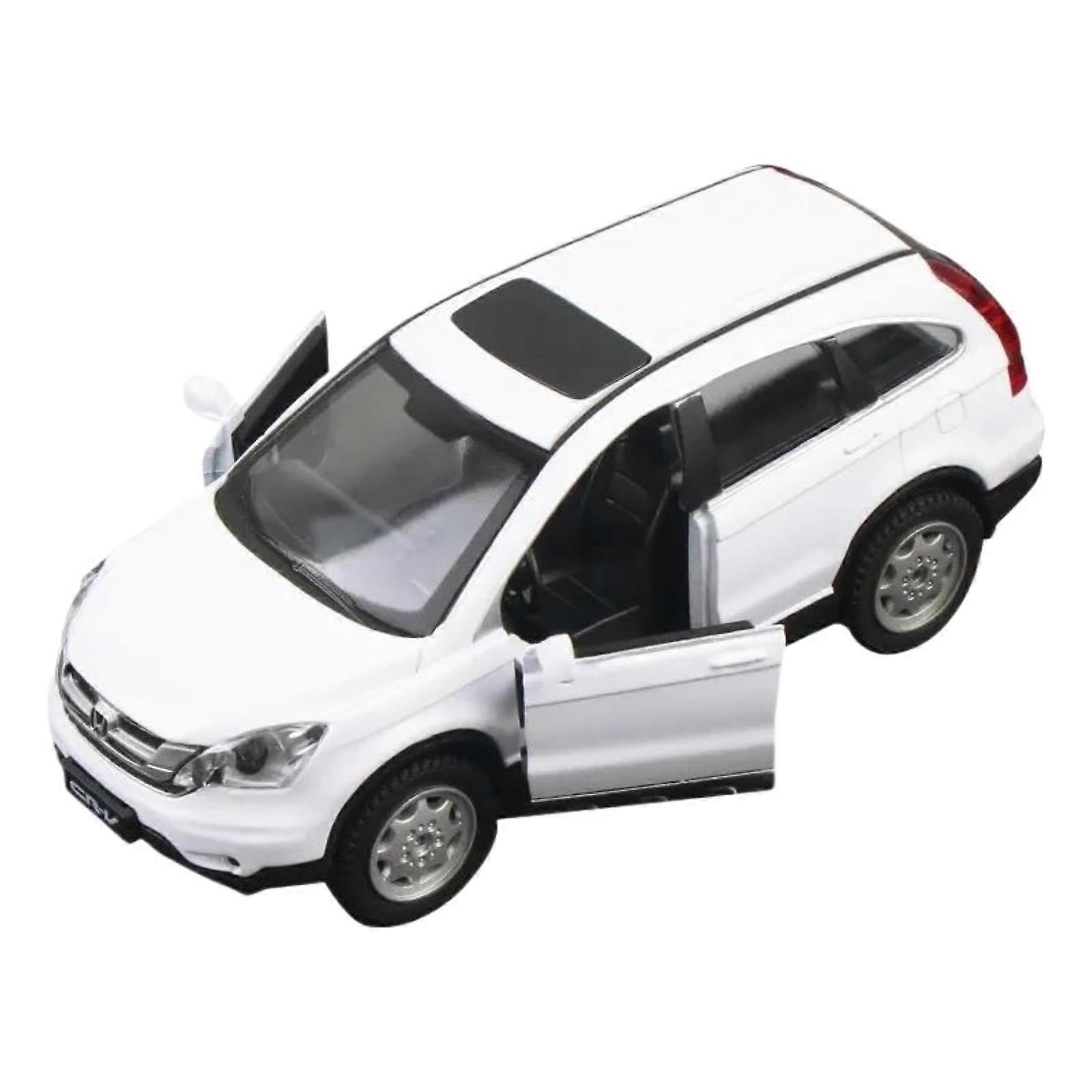 1:32 Scale Model Car of Honda CRV Alloy DieCast Metal Simulation Car with Sound and Light Pullback Finished Car Model (White)