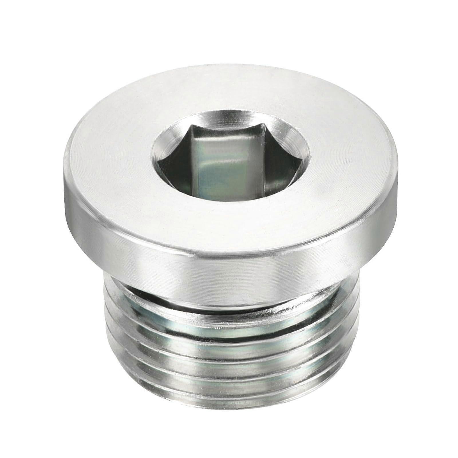 G1/2 Pipe Closure Male Thread Hex Head Silver Finish, Durable Pipe End Locking Accessory, Compatible with Standard Pipes